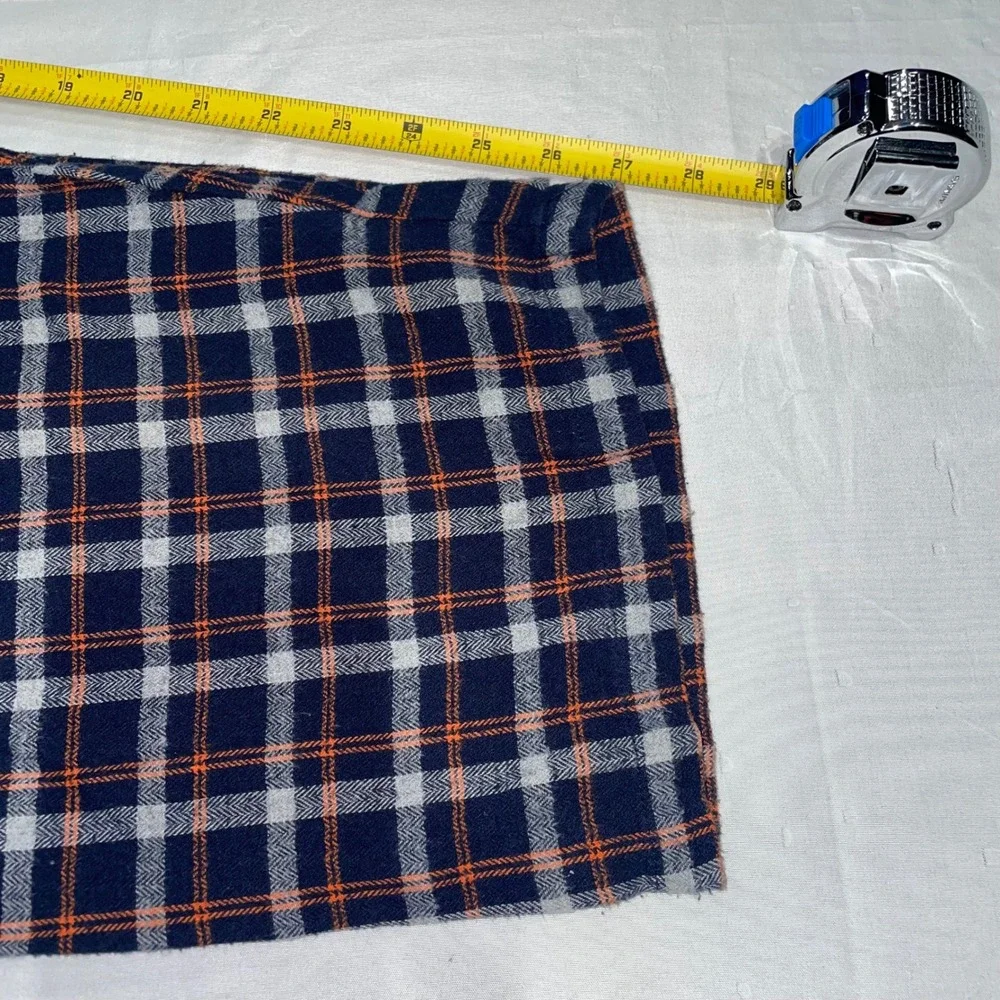 NFL Team Apparel Chicago Bears Mens Plaid Pajama Pants Navy Blue Orange XL